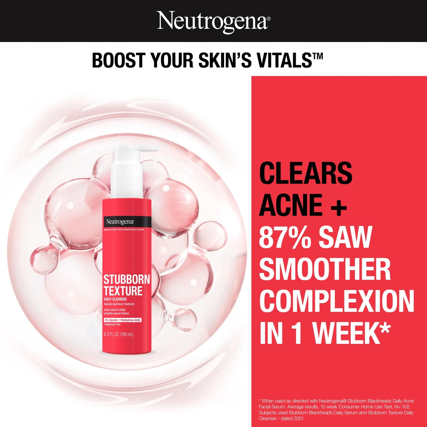 (2 Pack) Stubborn Texture Daily Acne Facial Cleanser, 6.3 Fl. Oz - Puck's