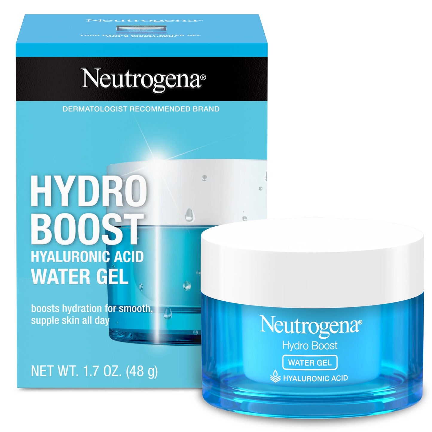 (2 Pack) Hydro Boost Water Gel Face Moisturizer Lotion with Hyaluronic Acid, 1.7 Oz - Puck's