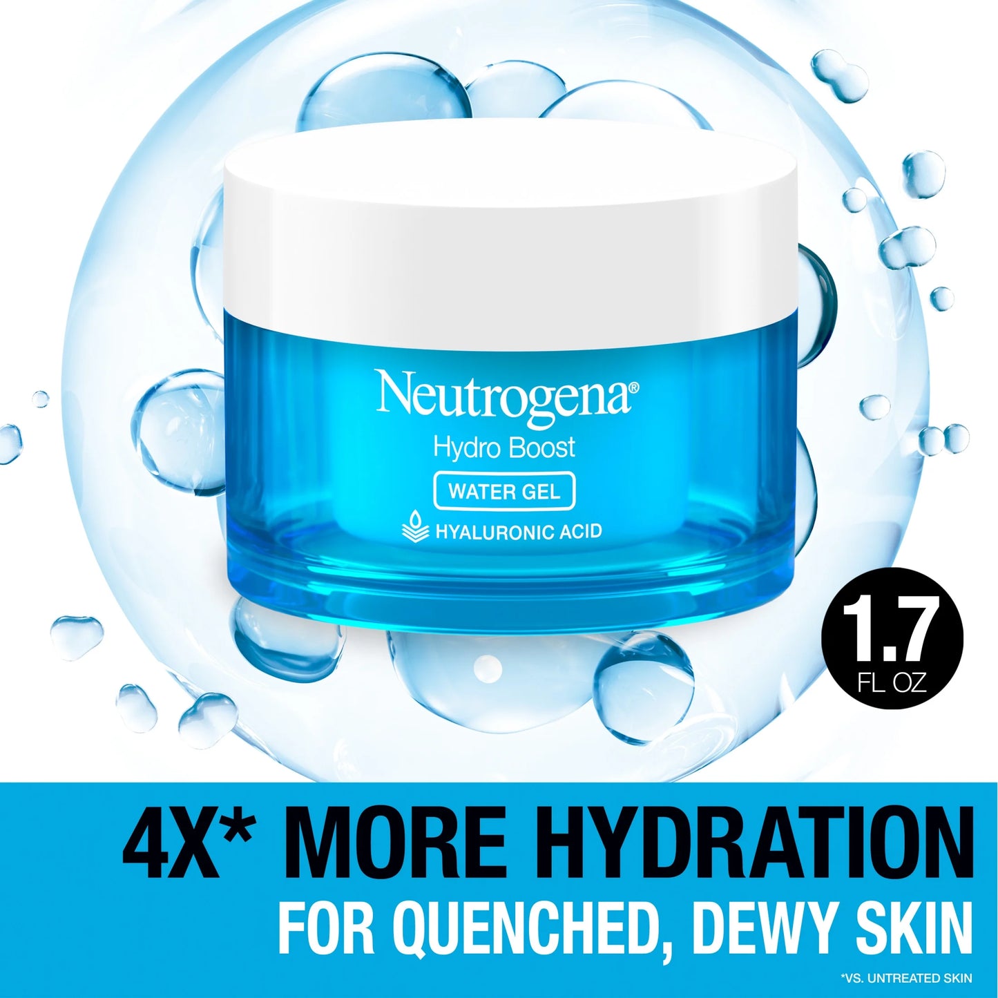 (2 Pack) Hydro Boost Water Gel Face Moisturizer Lotion with Hyaluronic Acid, 1.7 Oz - Puck's