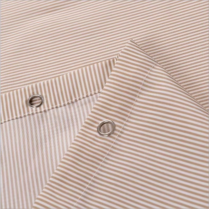 . Bathroom Waterproof Shower Curtain. Beige Pinstripe Shower Curtain. High-Quality Thickening Shower Curtain - Puck's