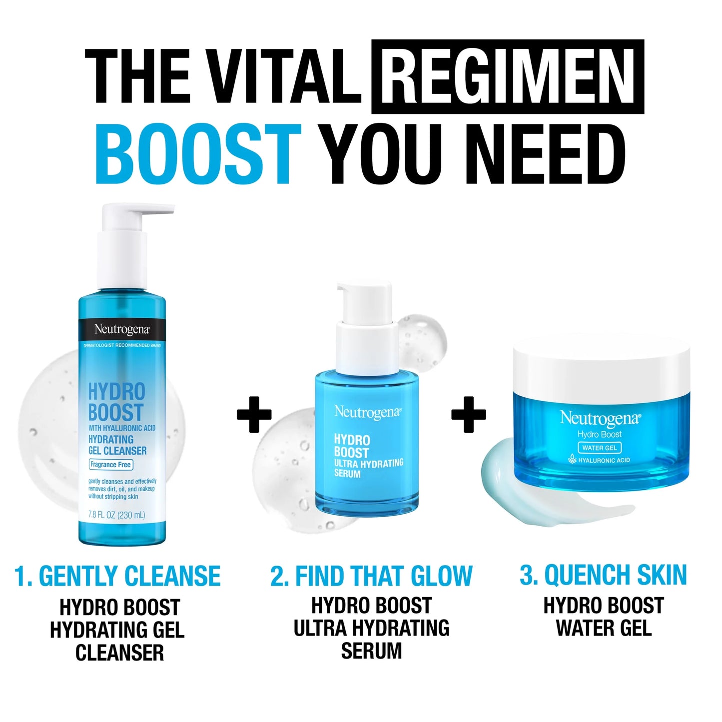 (2 Pack) Hydro Boost Water Gel Face Moisturizer Lotion with Hyaluronic Acid, 1.7 Oz - Puck's