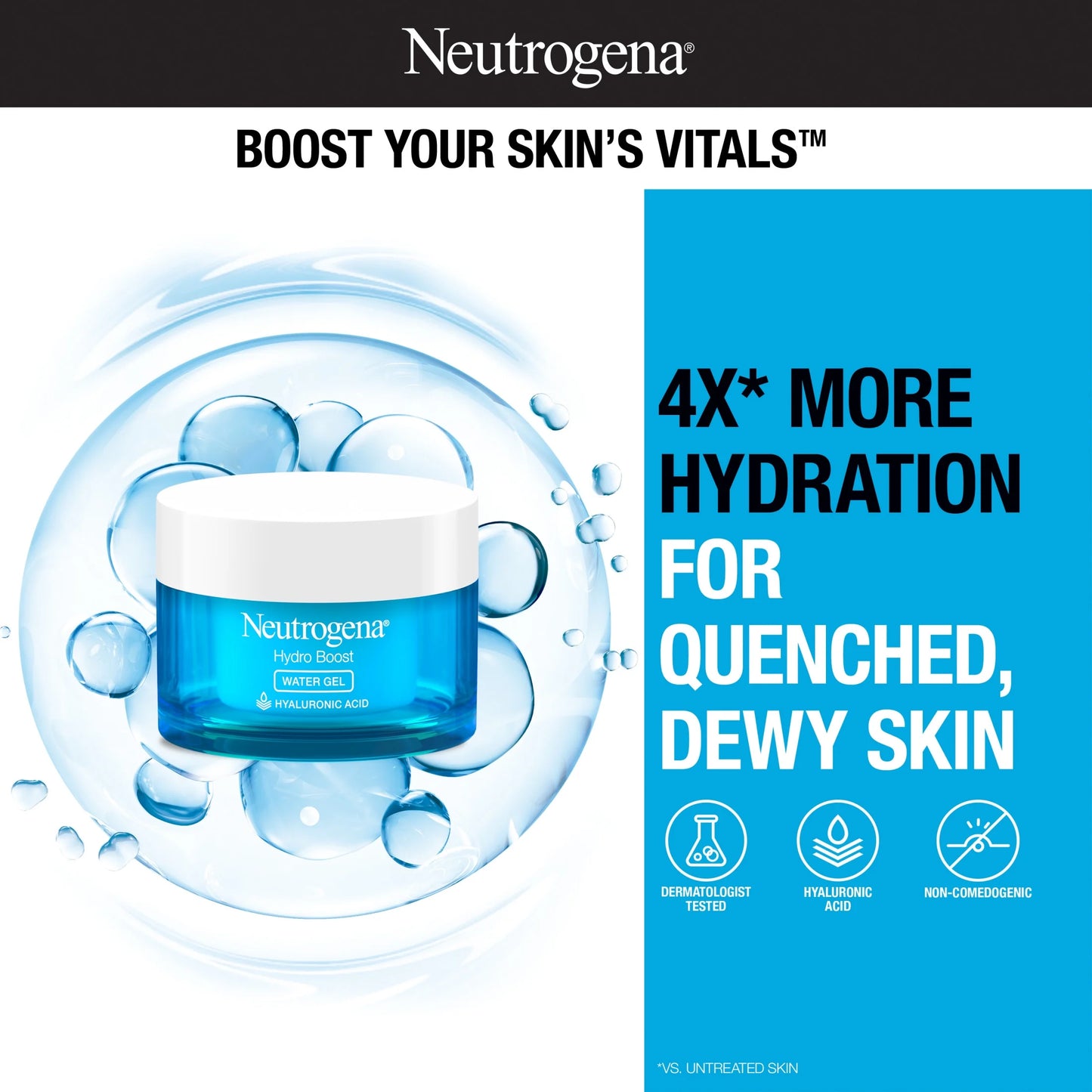 (2 Pack) Hydro Boost Water Gel Face Moisturizer Lotion with Hyaluronic Acid, 1.7 Oz - Puck's
