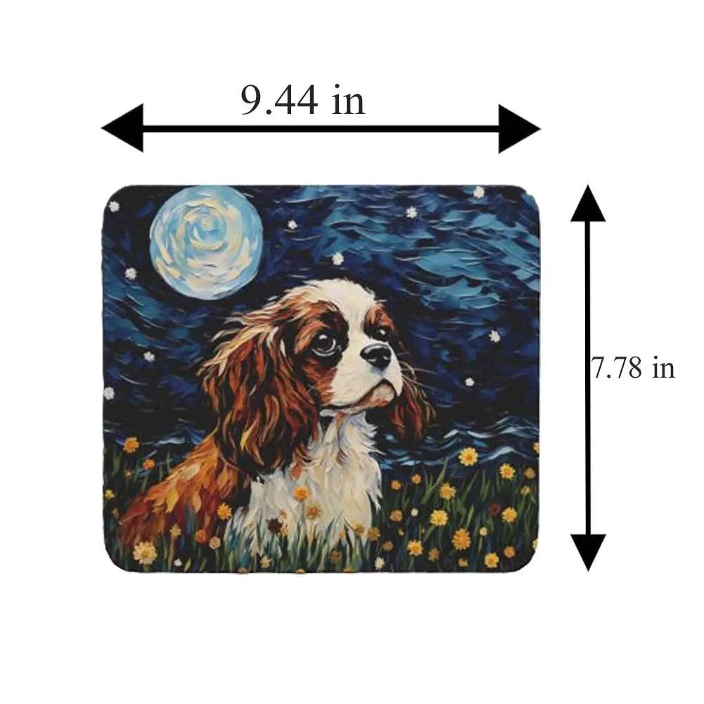 Starry Night Dog Cavalier King Non-Slip Computer Mousepad - Puck's