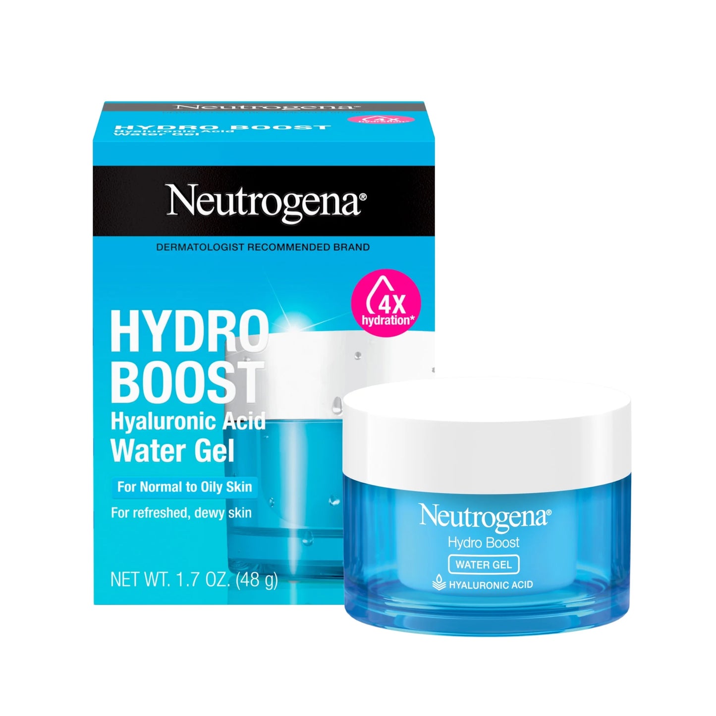 (2 Pack) Hydro Boost Water Gel Face Moisturizer Lotion with Hyaluronic Acid, 1.7 Oz - Puck's