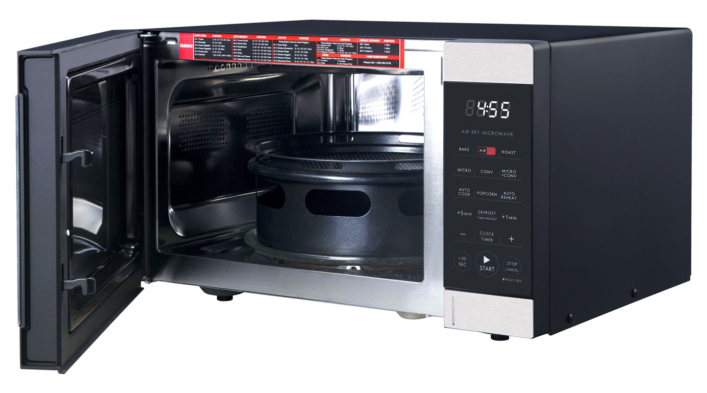 0.9 Cu Ft Air Fry Countertop Microwave, 900 Watts, Stainless Steel, New - Puck's