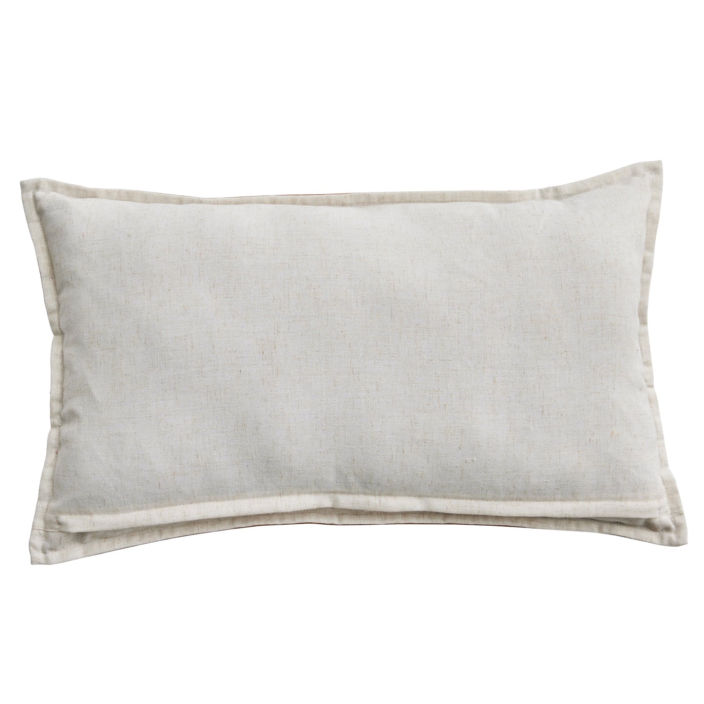 (2 Pack) 14" X 24" Beige Vegan Leather Decorative Pillow - Puck's