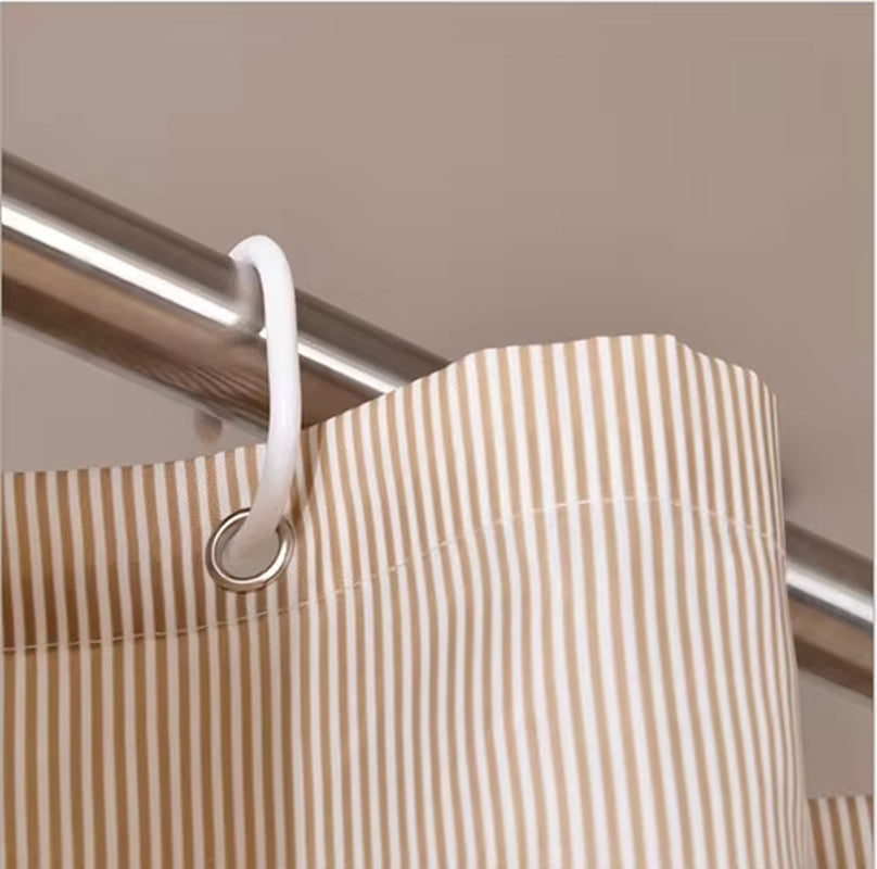 . Bathroom Waterproof Shower Curtain. Beige Pinstripe Shower Curtain. High-Quality Thickening Shower Curtain - Puck's