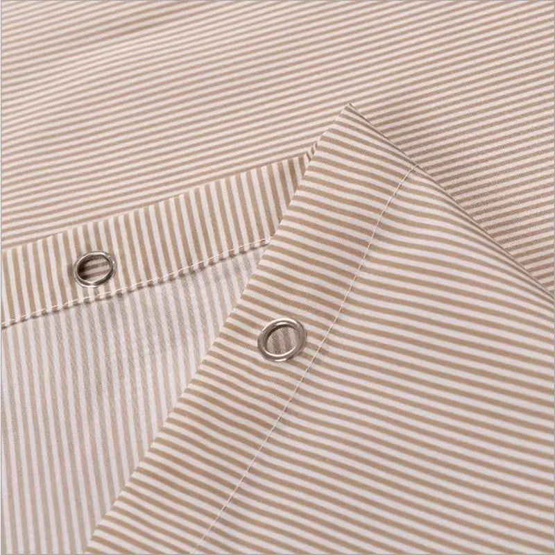 . Bathroom Waterproof Shower Curtain. Beige Pinstripe Shower Curtain. High-Quality Thickening Shower Curtain - Puck's