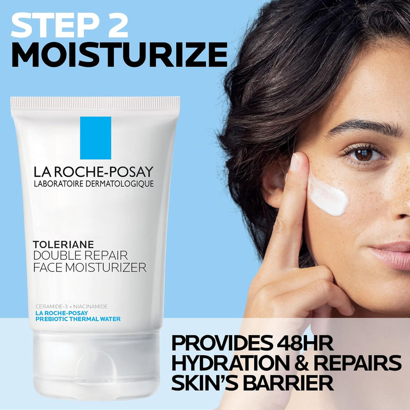 La Roche-Posay Toleriane Double Repair Face Moisturizer, Daily Moisturizer Face Cream with Ceramide and Niacinamide for All Skin Types, Oil Free, Fragrance Free - Puck's