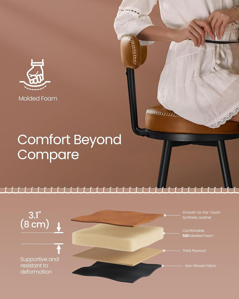 Swivel Bar Stools Set of Two for Kitchen-4