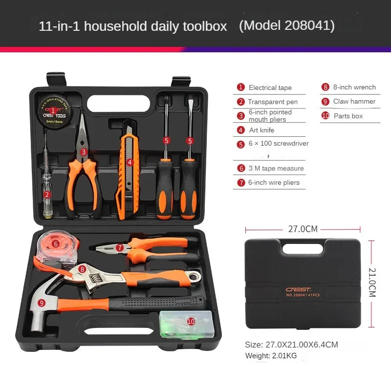 Household Hardware Tool Box Set Home Manual Combination Repair Tools Multifunctional Repair Tool Box - Puck's