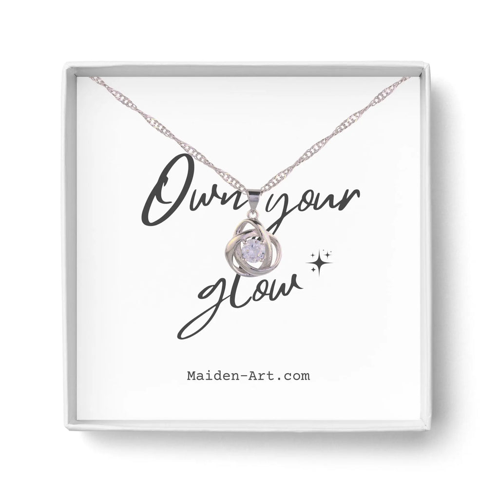Round Knot Pendant Necklace with Cubic Zirconia - Puck's
