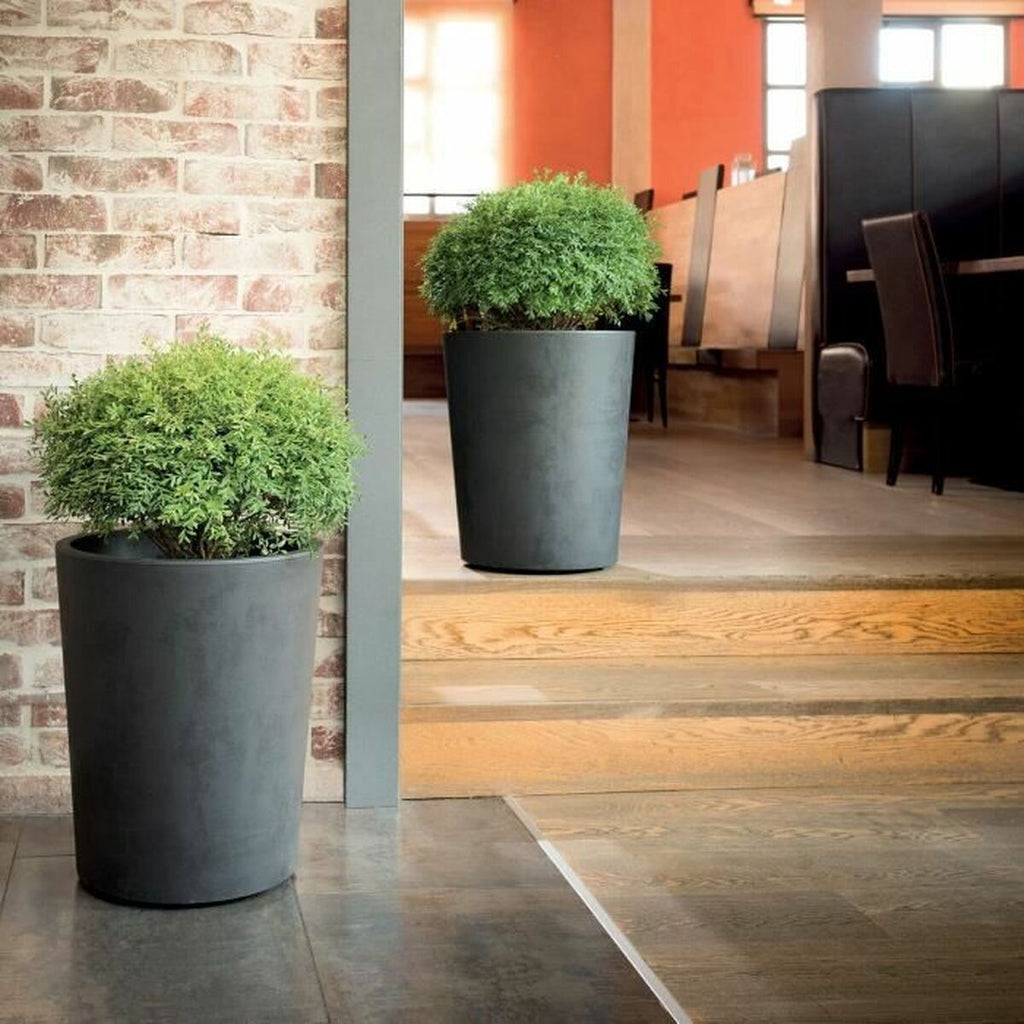 Planter Deroma Millennium R Grey Anthracite Plastic Recycled plastic Circular Vase-2
