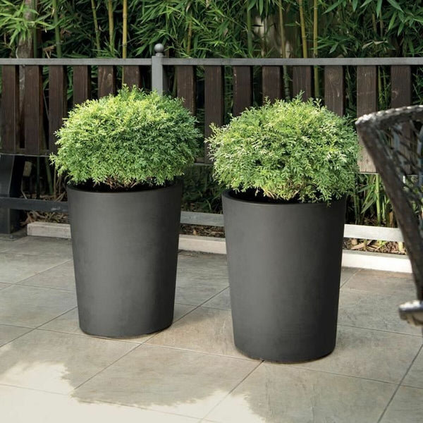 Planter Deroma Millennium R Grey Anthracite Plastic Recycled plastic Circular Vase-1