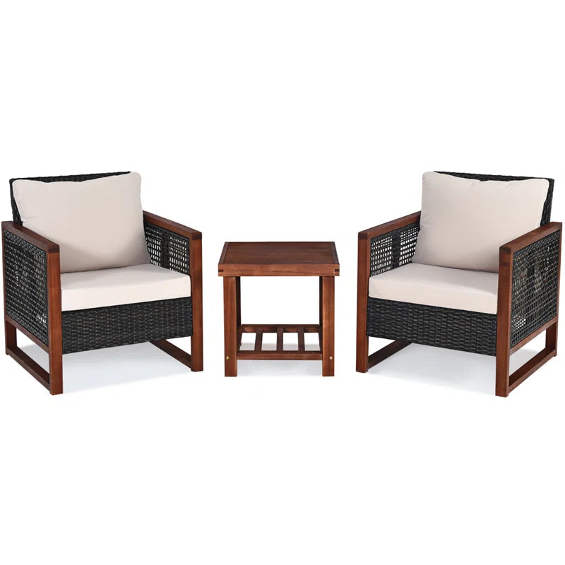 Krawczyk Acacia 2 - Person Patio Conversation Sets with Cushions