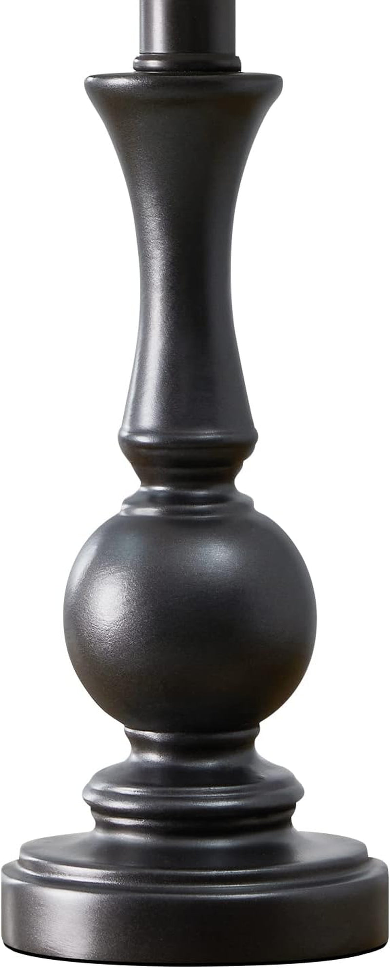 19" Farmhouse Table Lamp Sets of 2 for Bedroom Living Room Vintage Bedside Nightstand Lamp Rustic Table Lamps Resin Black - Puck's