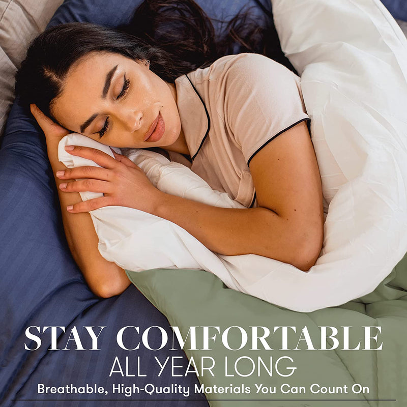Beckham Hotel Collection Goose down Alternative Reversible Comforter - All Season - Premium Quality Luxury Hypoallergenic Comforter - Full/Queen - Grey/Black - Puck's