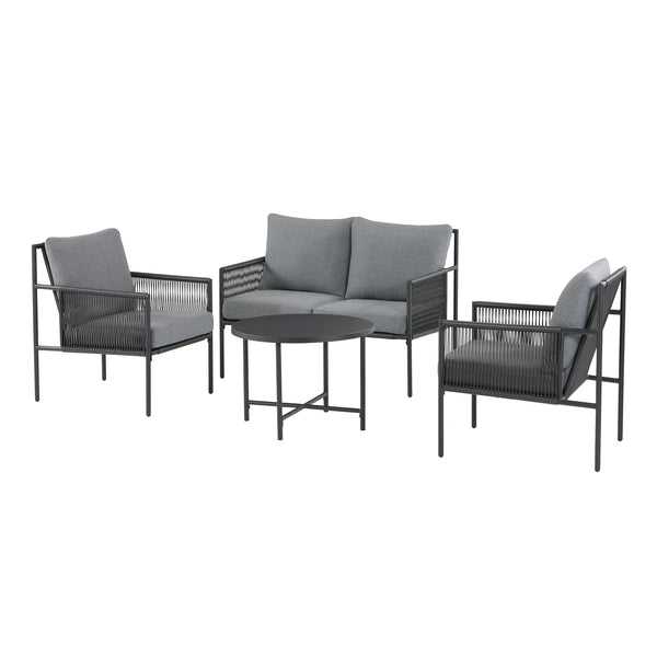 Logan 4-Piece Outdoor Conversation Set, Dark Gray - Puck's