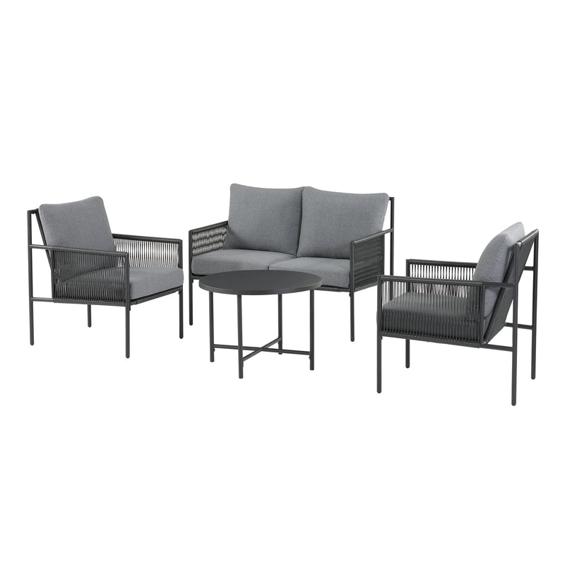 Logan 4-Piece Outdoor Conversation Set, Dark Gray - Puck's