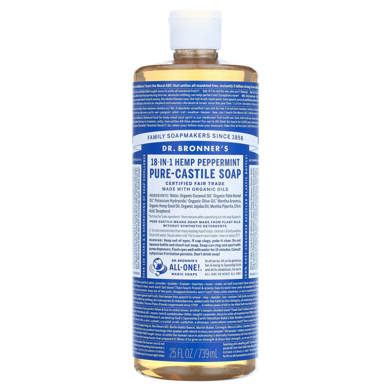 Hemp Peppermint Pure-Castile Soap, 25 Fluid Ounce (Pack of 2) - Puck's