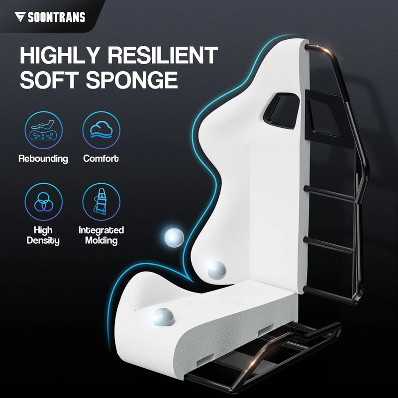 Gaming Chair Computer Chair with Footrest, Office Chair with Lumbar Massage Pillow, Racing Ergonomic Game Chair , Swivel Gamers Chair for Adults Kids, Green - Puck's