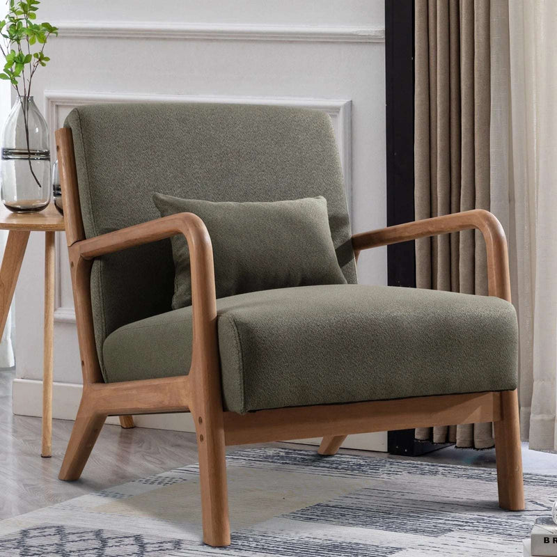 Mid Century Modern Accent Chair, Green - Puck's