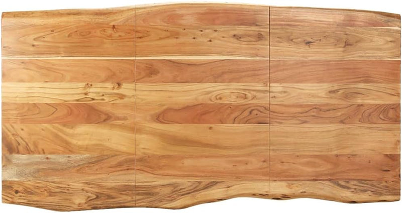 Dining Table with Solid Acacia Wood Table Top and Metal Black Table Leg for Kitchen,Dining Room Home Furniture 70.9"X35.4"X29.9"(Lxwxh) - Puck's