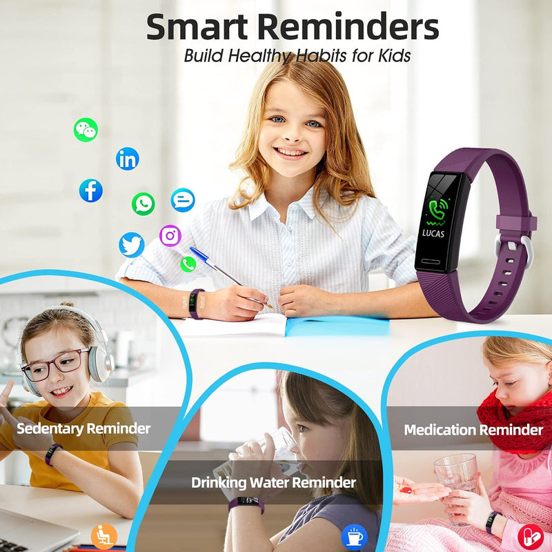 Fitness Tracker Watch for Kids, IP68 Waterproof Activity Tracker,Sleep Tracking, 11 Sport Modes Calorie Step Counter with Alarm Clock and Reminder, Great Gift for Boys Girls Teens - Puck's