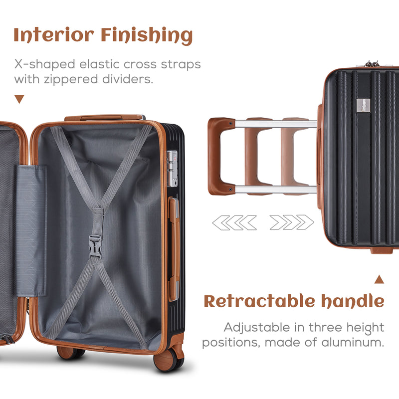 20" Carry-On Luggage, Hard Luggage with Spinner Wheels, Lightweight Luggage Set with TSA Lock - Puck's