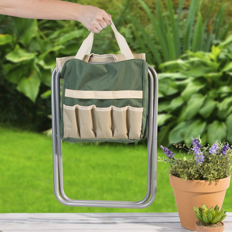 All-In-One Garden Tool Set, Stool, and Carry Bag - Puck's