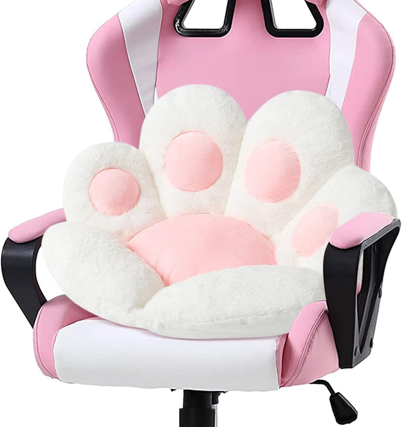 Cat Paw Cushion Kawaii Chair Cushions 31.4 X 27.5 Inch Cute Stuff Seat Pad Comfy Lazy Sofa Office Floor Pillow for Gaming Chairs Room Decor White - Puck's