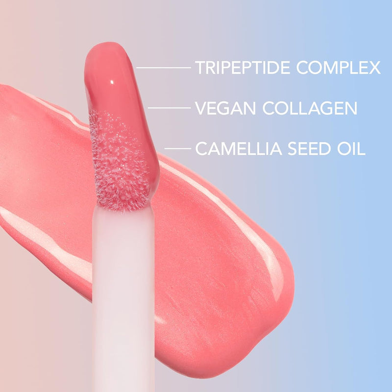 Lip Elixir Nourishing Lip Glaze and Lip Tint Gloss. High-Shine Lip Gloss. Moisturizing Lip Gloss Enriched with Lip Oils for Hydrating Smooth Finish, Cruelty-Free (Sheer Pink) - Puck's