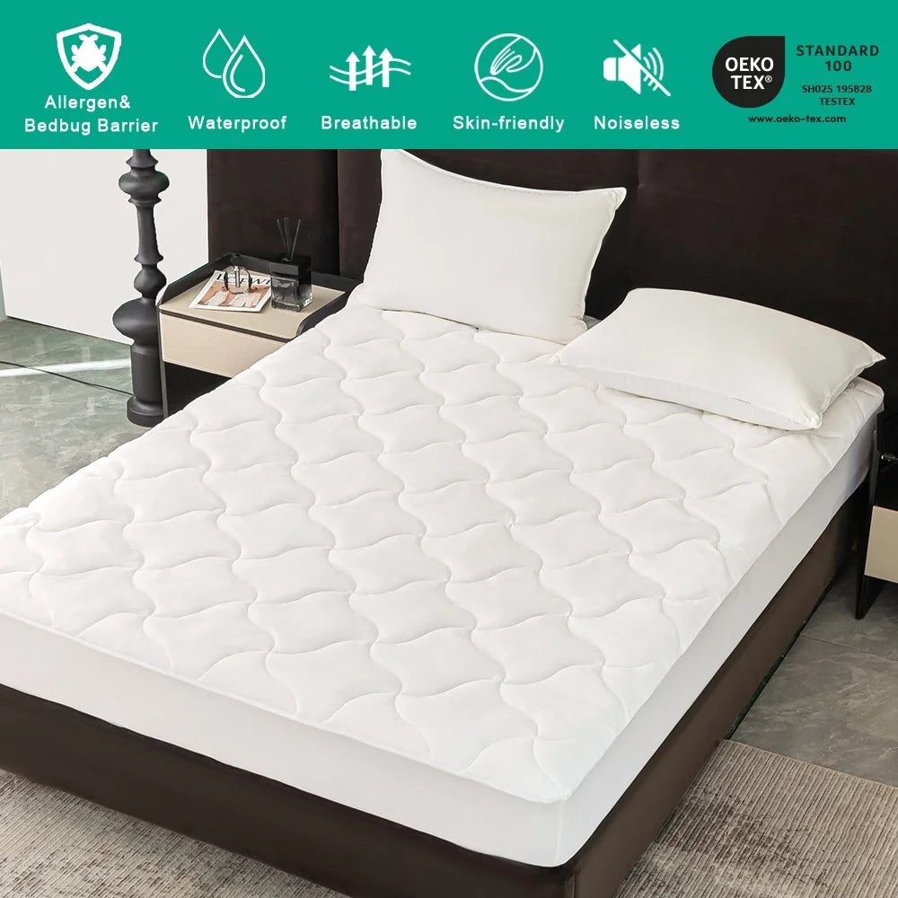Extra Thick Waterproof Mattress Pad, King 76 in X 80 In