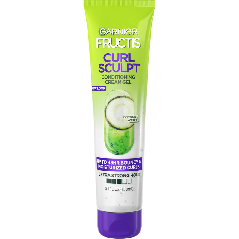 Fructis Style Curl Sculpt Conditioning Cream Gel for Bounce & Moisture, 5.1 Fl Oz, 1 Count (Packaging May Vary) - Puck's
