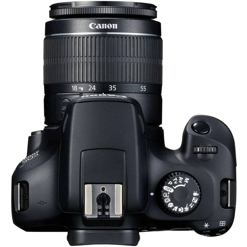 Canon EOS 4000D / Rebel T100 DSLR Camera + EF-S 18-55Mm Lens + Sandisk 64GB Memory Card +  Bundle - Puck's