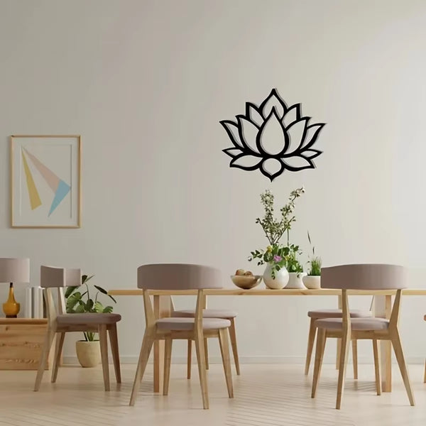 1Pc, Lotus Metal Wall Art, Room Decor, Christmas Gifts, Home Decor, Scene Decor Wall Decor Metal Wall Hanging - Puck's