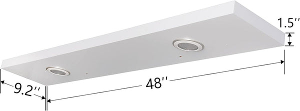 White Floating Shelf with Touch-Sensing Battery Powered LED Light,Wall Mounted Display Shelves for Entrance, Living Room, Bedroom, Kitchen and Bathroom (48-INCH, White) - Puck's