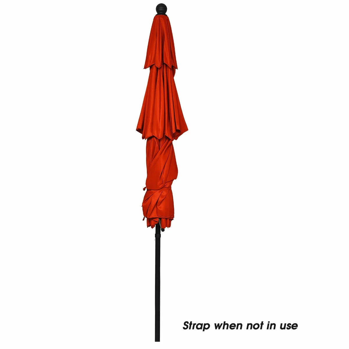 10Ft 3 Tier Patio Market Umbrella Aluminum Sunshade Shelter Double Vented Orange - Puck's