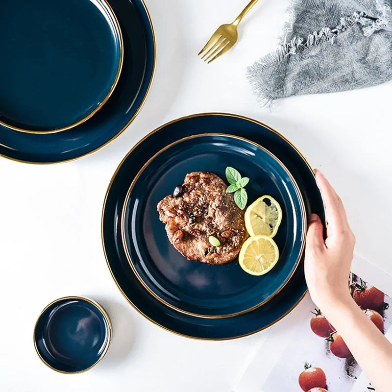 Blue Porcelain Dinner Plates - Puck's