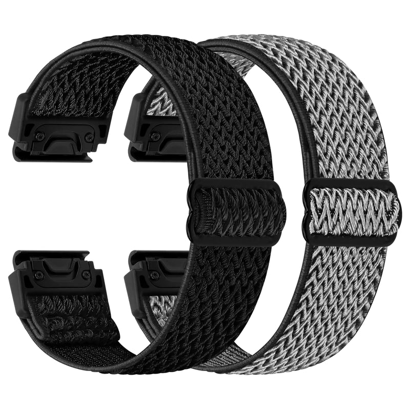 22mm Watch Bands for Garmin Fenix 8 47mm/Fenix E 47mm/Fenix 7/Fenix 7 Pro/Fenix 6/Fenix 6 Pro/Fenix 5/5 Plus/Instinct 2/Epix Gen 2/Approach S62/S60 Band, Quickfit Elastic Nylon Strap Wristband - Puck's