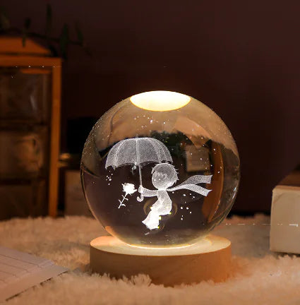 3D Crystal Solar System Night Light - Puck's