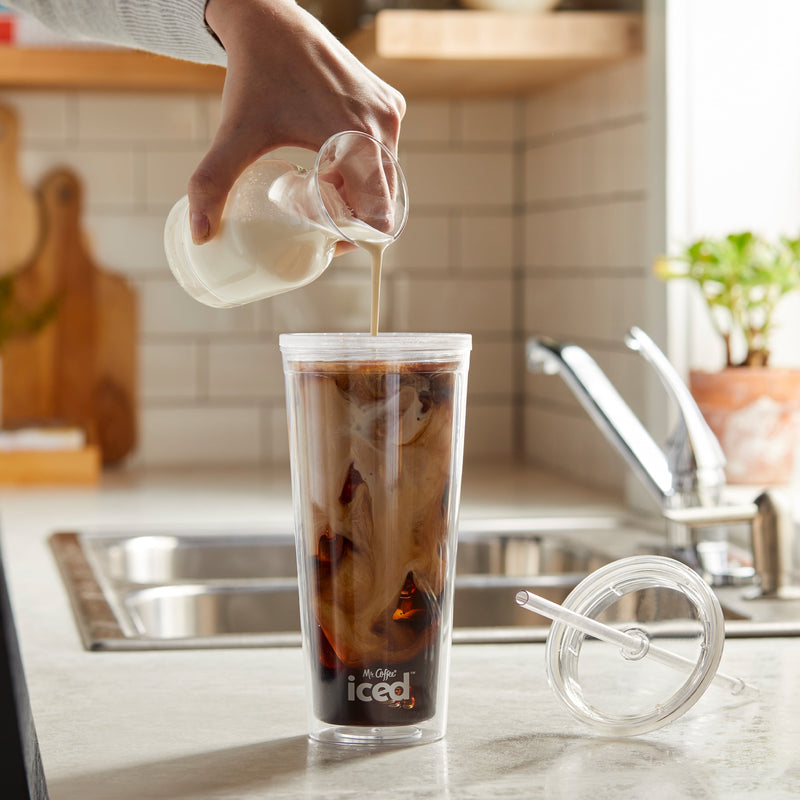 Iced Coffee Maker, Single Serve Machine with 22-Ounce Tumbler and Reusable Coffee Filter, Lavender