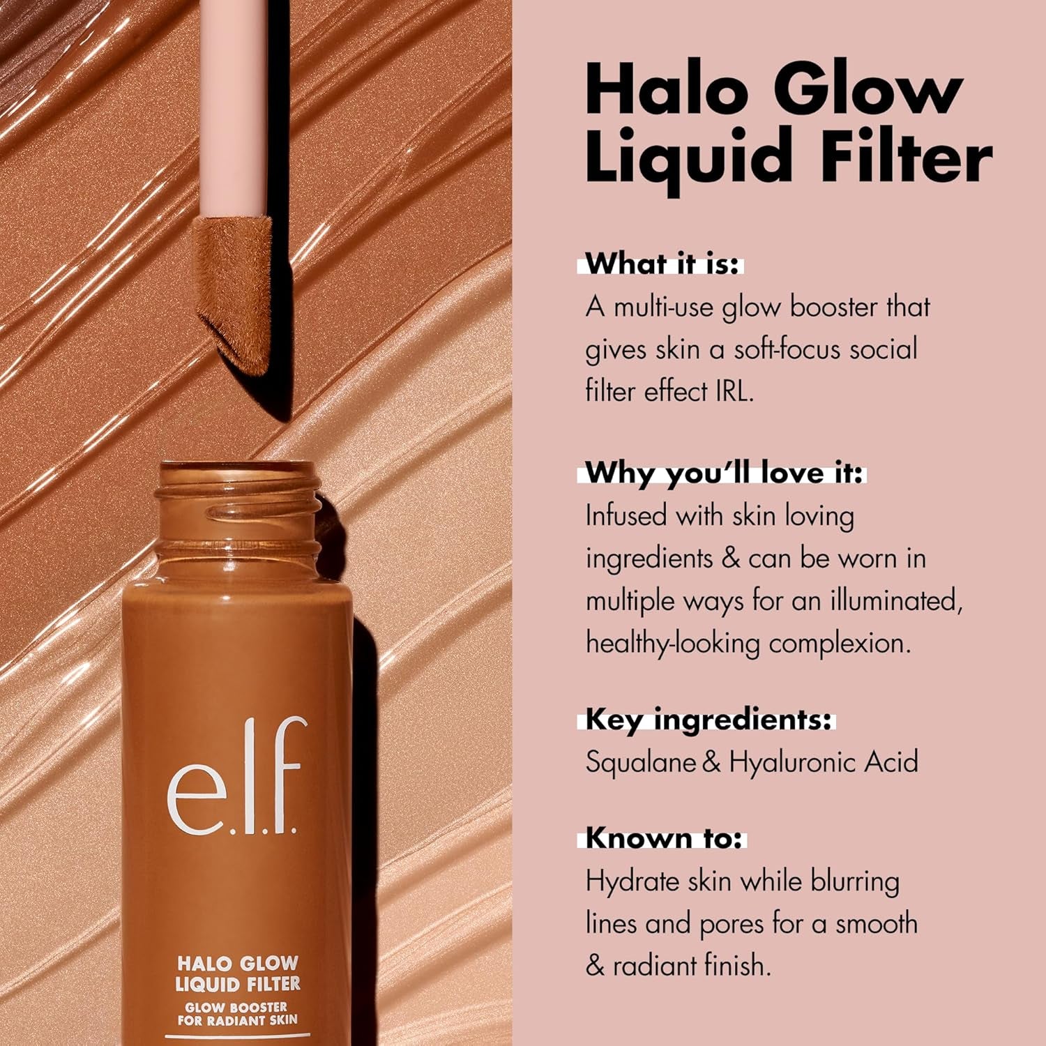 Halo Glow Liquid Filter, Complexion Booster for a Glowing, Soft-Focus Look, Infused with Hyaluronic Acid, Vegan & Cruelty-Free, 2 Fair/Light - Puck's