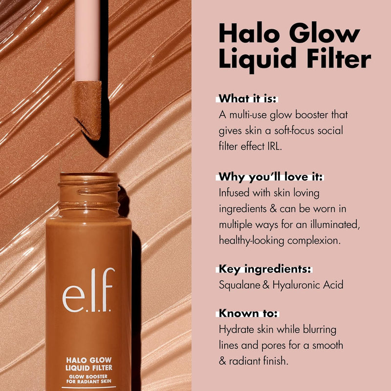 Halo Glow Liquid Filter, Complexion Booster for a Glowing, Soft-Focus Look, Infused with Hyaluronic Acid, Vegan & Cruelty-Free, 2 Fair/Light - Puck's