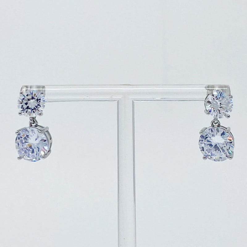 Double Diamond Dangle Earrings - Puck's