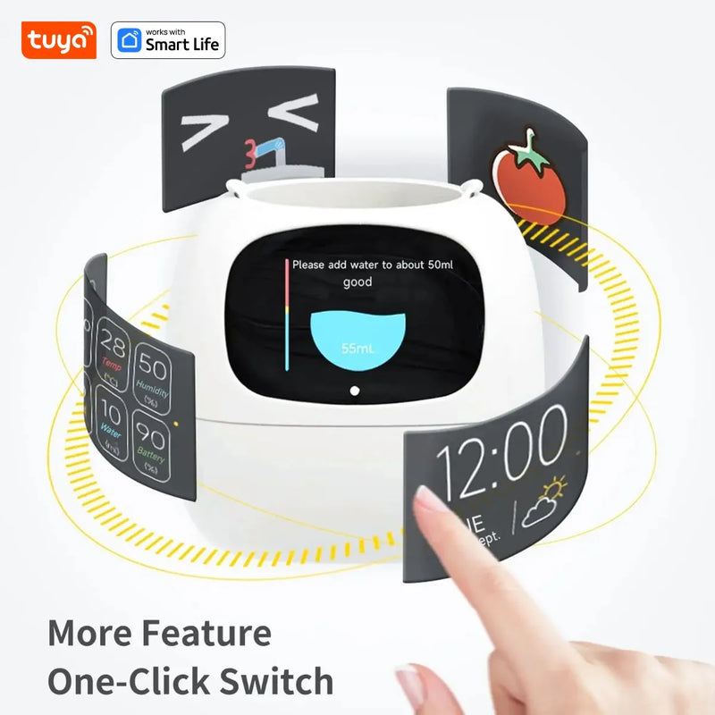 Tuya Ivy Smart Planter,Endless Fun over 49 Rich Expressions,7 Smart Sensors,Ai Chips Make Raising Plants Easy and Fun - Puck's