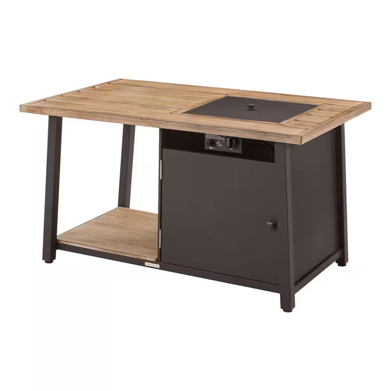 Fordham 46 In. B 45000 Btu Bruin Staal Propaan Openlucht Brandkuil Tafel met Lavastenen - Puck's