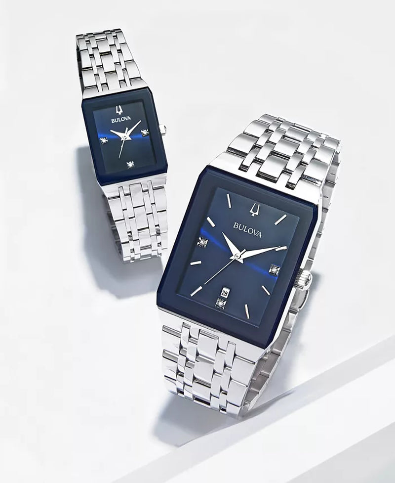 Men'S Futuro Diamond-Accent Stainless Steel Bracelet Watch 31X45Mm, Created for Macy'S - Puck's