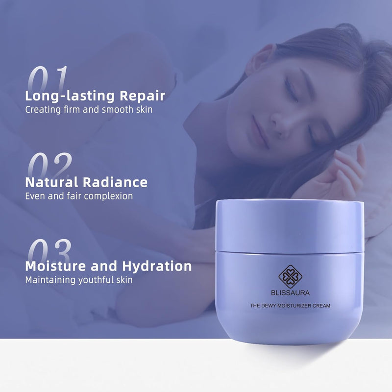 The Dewy Moisturizer Cream Anti-Aging Face Moisturizer Dewy Skin Cream for Women with Purple Rice & Hyaluronic Acid for Radiant, Hydrated Skin 50Ml/1.7 Fl Oz - Puck's