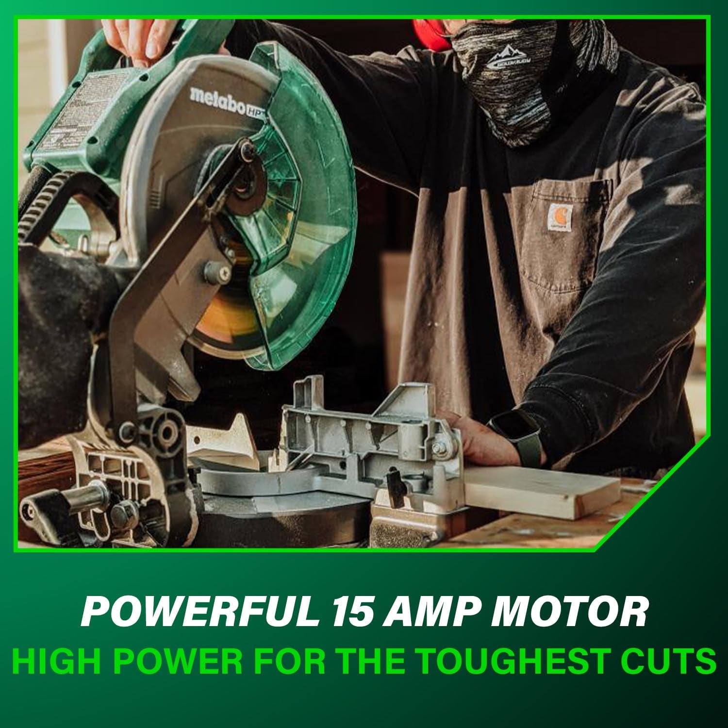 10-Inch Compound Miter Saw, 15-Amp Power Saw with Large 10-Inch Table, Precision Miter Angles, Single Bevel 0-45°, 24T TCT Blade, Positive Stops, Lightweight Design, C10FCGS - Puck's
